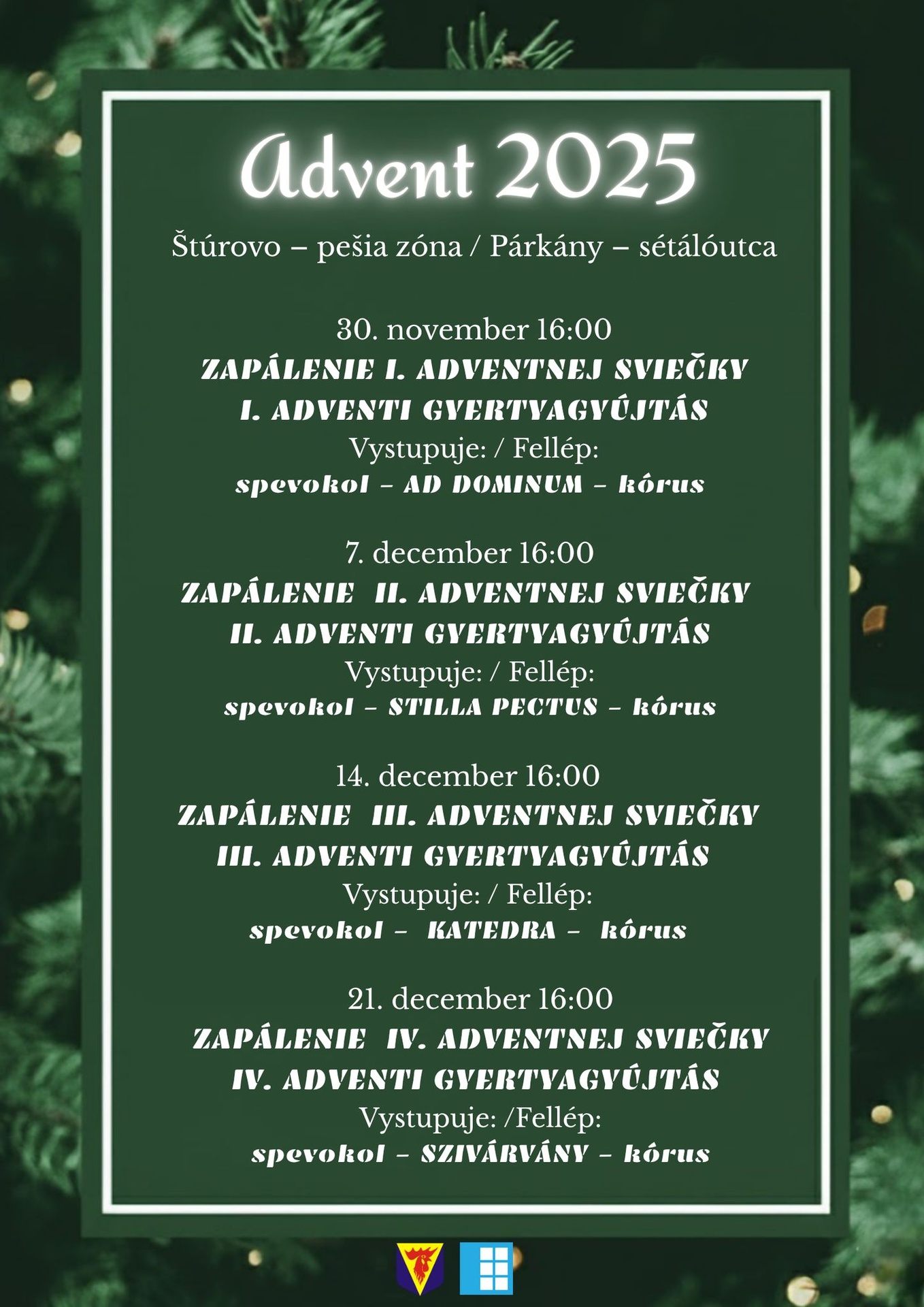 Advent v Štúrove - pešia zóna